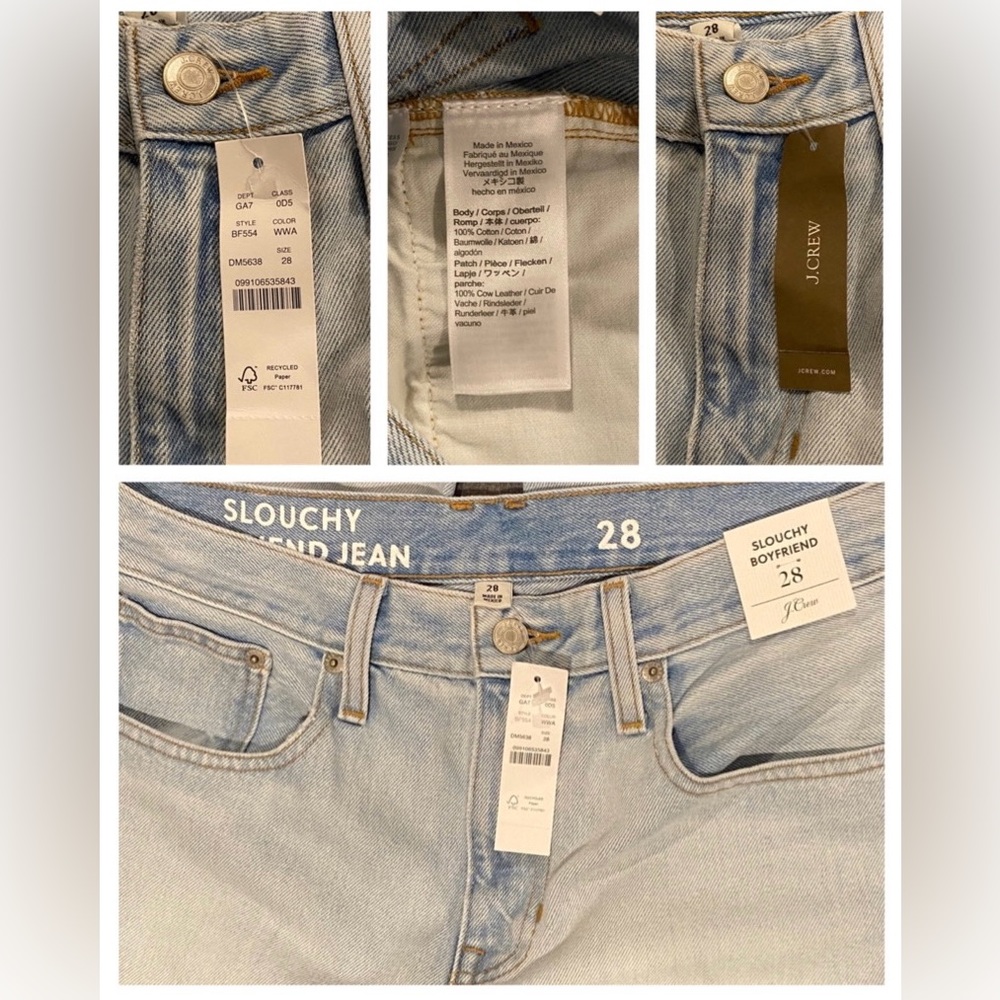 women’s J. Crew Slouchy boyfriend denim jeans size 28 - Picture 2 of 3